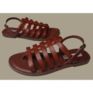 Madden Girl Women's Strapper Style Brown Gladiator Slingback Sandals Size 7M